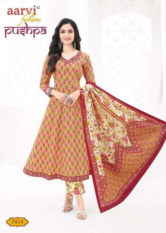 Aarvi Pushpa Vol-1 – Anarkali Style Kurti Pant With Dupatta